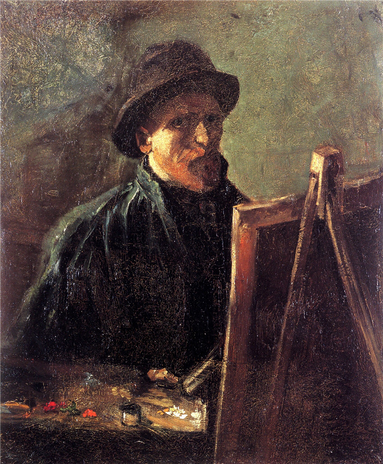 Self-Portrait With Dark Felt Hat At The Ea Van Gogh Oil Painting